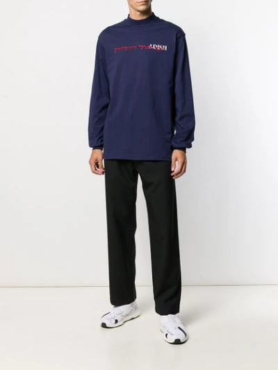 Shop Adish Crew-neck Logo Sweatshirt In Blue