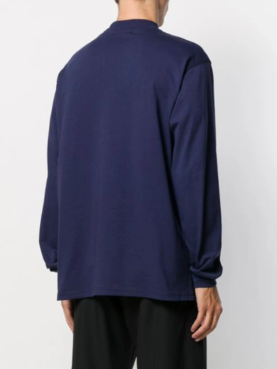 Shop Adish Crew-neck Logo Sweatshirt In Blue