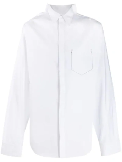 Shop Maison Margiela Stitch Pocket Shirt In White
