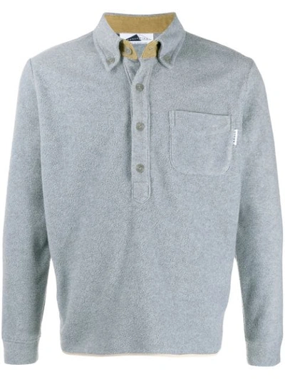 Shop Anglozine Brook Fleece Collar Jumper In Grey