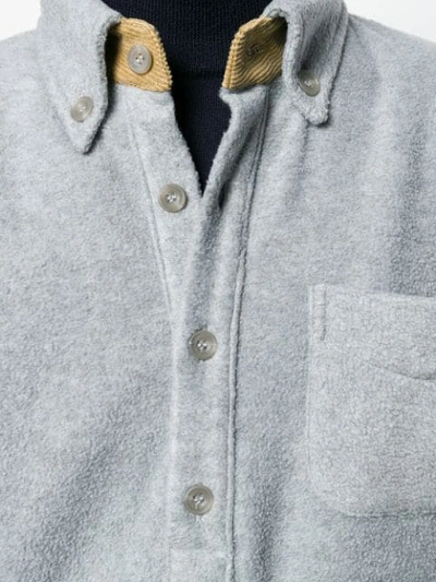 Shop Anglozine Brook Fleece Collar Jumper In Grey