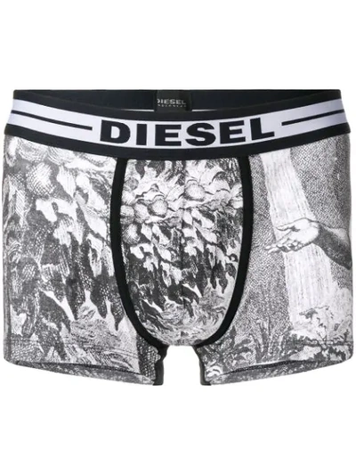Shop Diesel Umbx-damien Boxer Shorts - White
