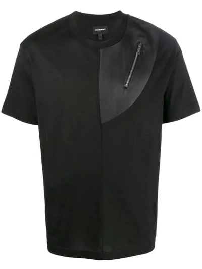 Shop Les Hommes Zipped Pocket T-shirt In Black