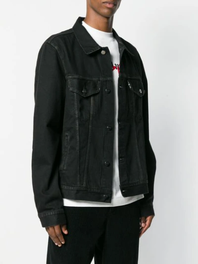 Shop Palm Angels Die Punk Denim Jacket In Black