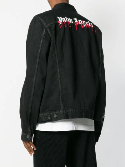 Shop Palm Angels Die Punk Denim Jacket In Black