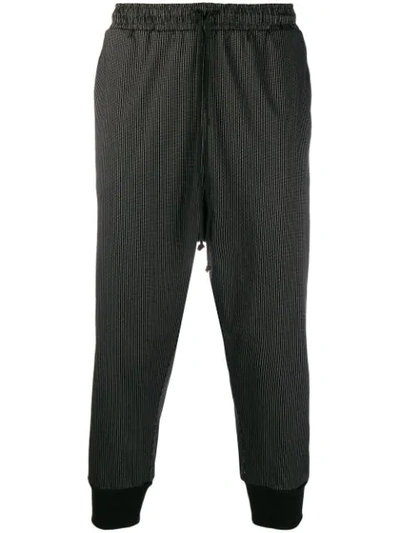 Shop Alchemy Pinstripe Cropped Trousers In Black