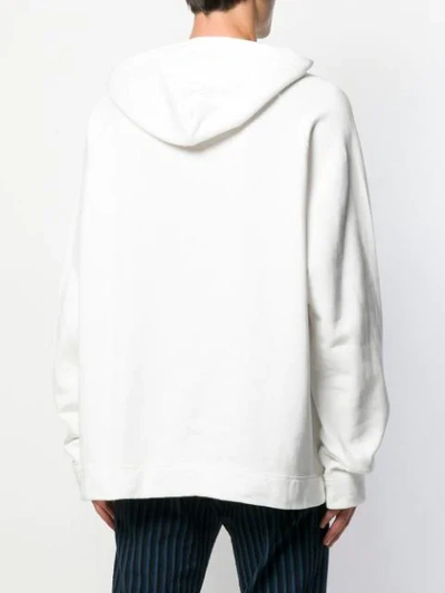 Shop Katharine Hamnett Embroidered Rick Hoodie In White