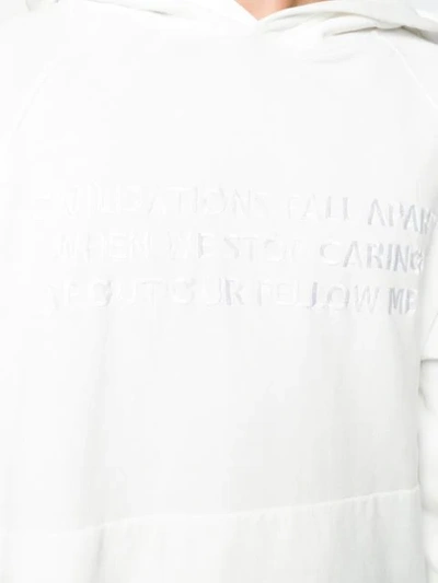 Shop Katharine Hamnett Embroidered Rick Hoodie In White