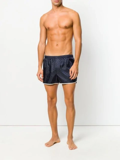 Shop Gucci Gg Monogram Swim Shorts In Blue