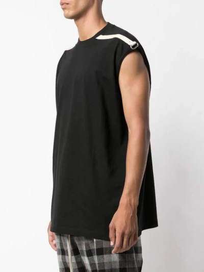 RICK OWENS SLEEVELESS FITTED TOP - 黑色