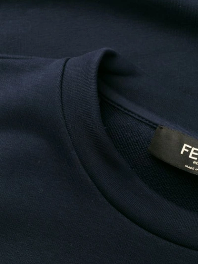 Shop Fendi Bag Bugs Eyes Sweatshirt In Blue