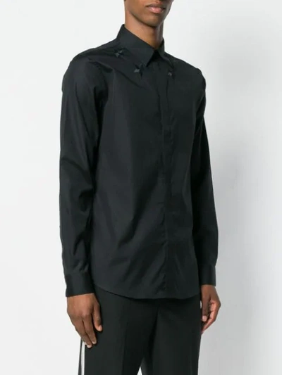Shop Givenchy Star Embroidered Shirt In Black