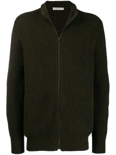 Shop Holland & Holland Zipped Cardigan In Brown