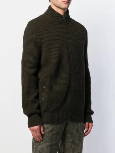 Shop Holland & Holland Zipped Cardigan In Brown