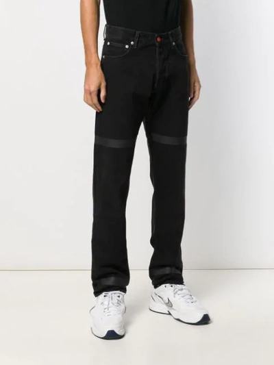 Shop Heron Preston Contrast Button Jeans In Black