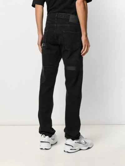 Shop Heron Preston Contrast Button Jeans In Black