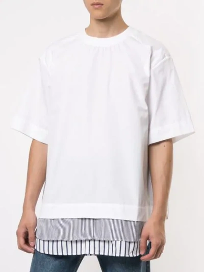 Shop Juunj Layered Hem T-shirt In White