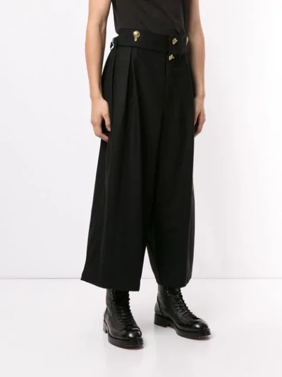 Shop Yohji Yamamoto High Waisted Trousers In Black
