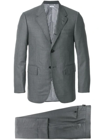 Shop Thom Browne Wide Lapel Wool Twill Suit In Grey