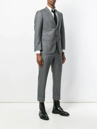 Shop Thom Browne Wide Lapel Wool Twill Suit In Grey