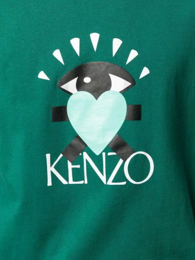 Shop Kenzo Heart Eye T-shirt In Green