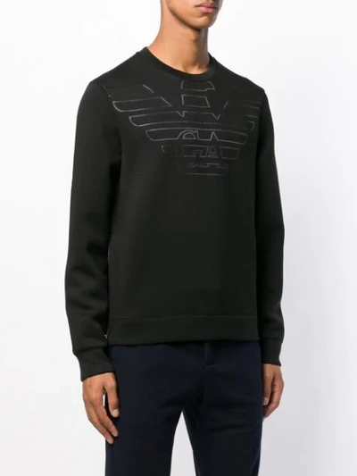 Shop Emporio Armani Logo Patch Sweatshirt In Black