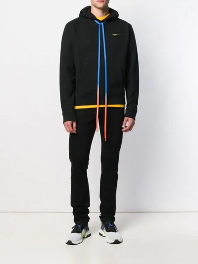 OFF-WHITE PRINTED LOGO HOODIE - 黑色