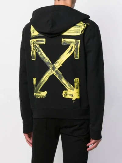 OFF-WHITE PRINTED LOGO HOODIE - 黑色