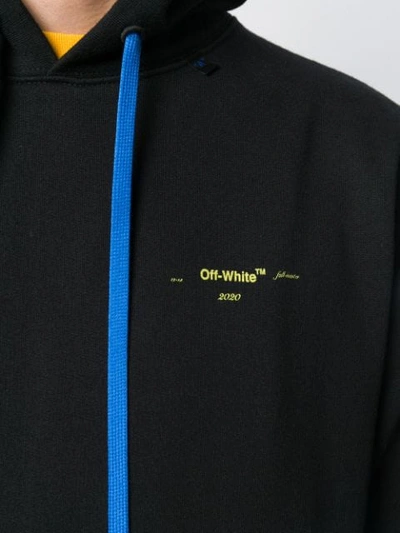 OFF-WHITE PRINTED LOGO HOODIE - 黑色