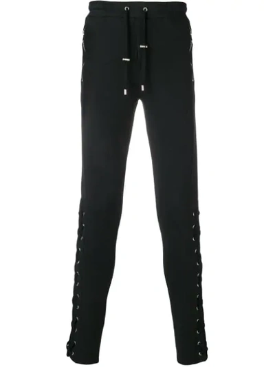 Shop Balmain Skinny Leg Trousers - Black