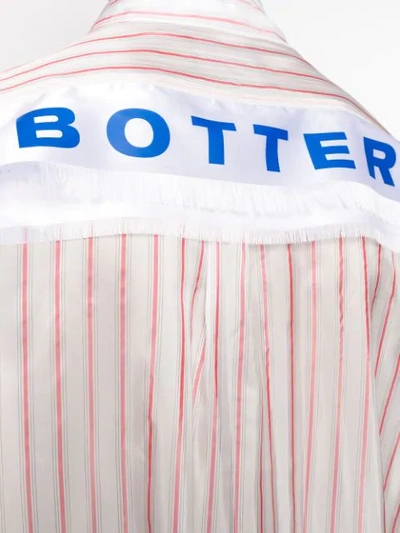 Shop Botter Oversize Striped Shirt In White