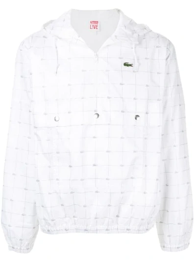 Supreme Lacoste Reflective Grid Jacket In White | ModeSens