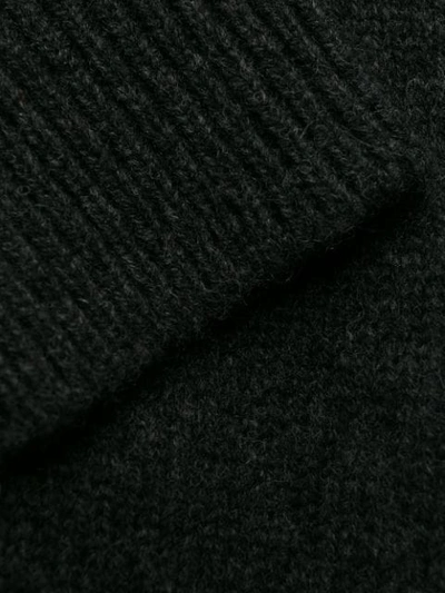 Shop Maison Kitsuné Knitted Fox Jumper In Dgm Dark Grey Melange