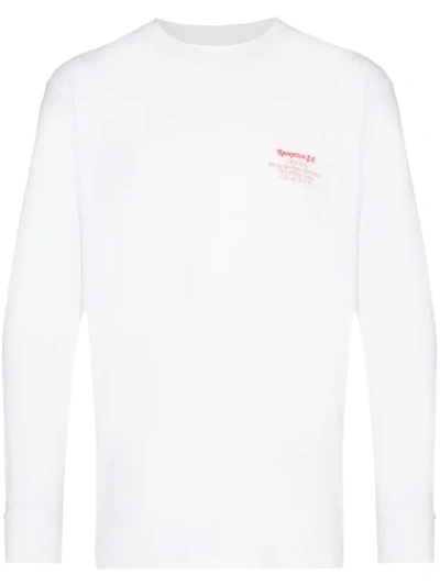 Shop Reception Camille Paris Print Long Sleeve T-shirt In White