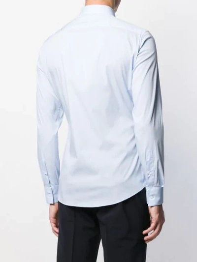 Shop Emporio Armani Classic Shirt With Concealed Fastening In Blue