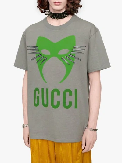 Shop Gucci Manifesto Oversize T-shirt In Grey