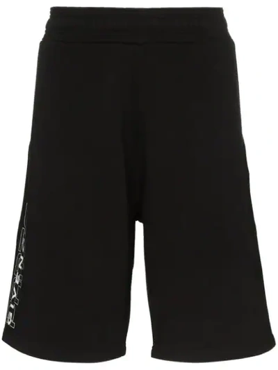 Shop Givenchy Logo Print Track Shorts In Black