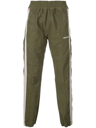 Shop Readymade Side-striped Track Pants In Green