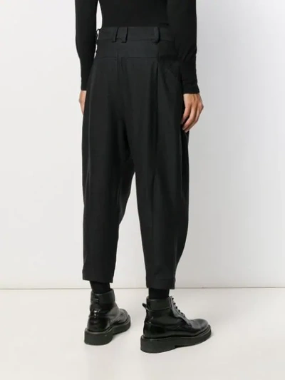 Shop Devoa Cropped Trousers In Charcoal