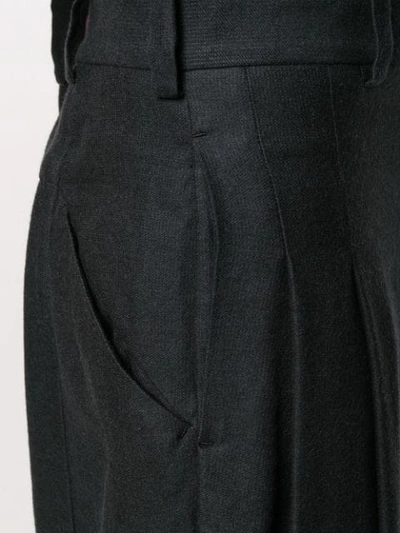 Shop Devoa Cropped Trousers In Charcoal