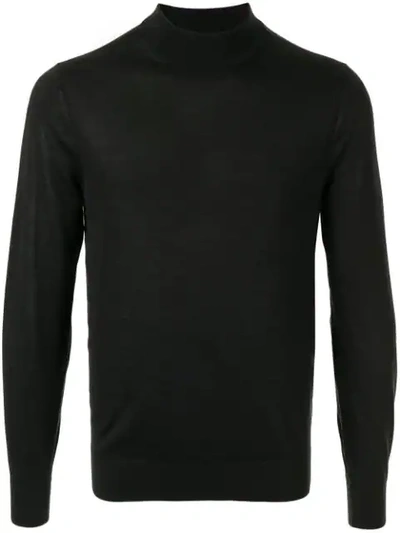 Shop Gieves & Hawkes Long-sleeve Fitted Sweater In Black