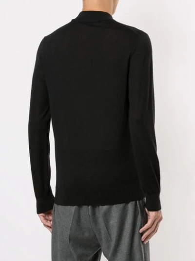 Shop Gieves & Hawkes Long-sleeve Fitted Sweater In Black