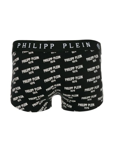 Shop Philipp Plein Logo Print Boxer Shorts In Black ,white