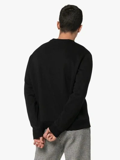 Shop Valentino Logo Embossed Cotton Sweatshirt In Black