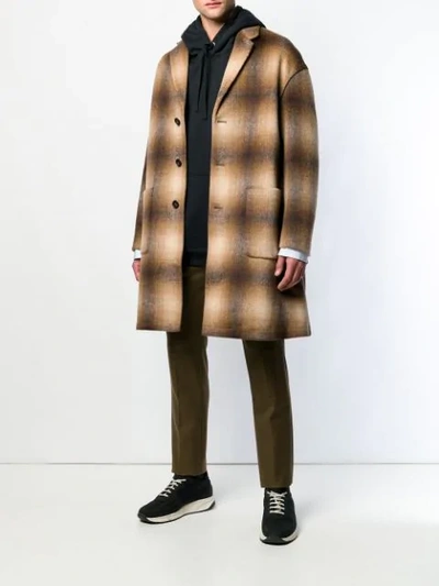 Nº21 CHECKED SINGLE-BREASTED COAT - 中性色