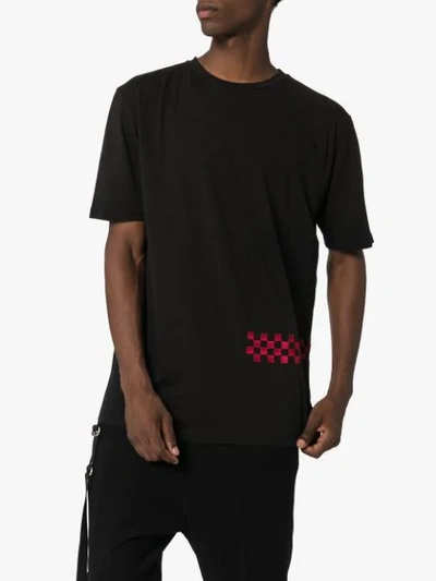 Shop Haider Ackermann Awuna Checkerboard-stripe T-shirt In Black