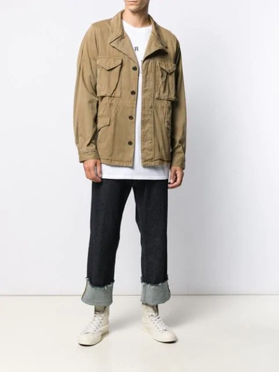 Shop Visvim Denim Jacket In Olive