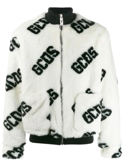 Shop Gcds Logo Bomber Jacket In White