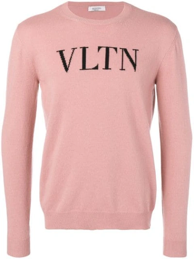 Shop Valentino Vltn Logo Jumper In Pink