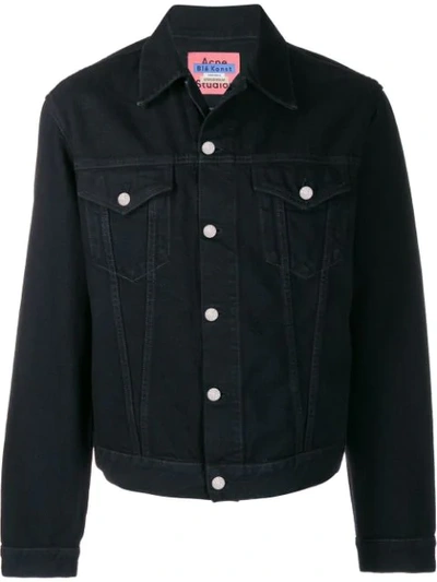 Shop Acne Studios Boxy Denim Jacket In Black